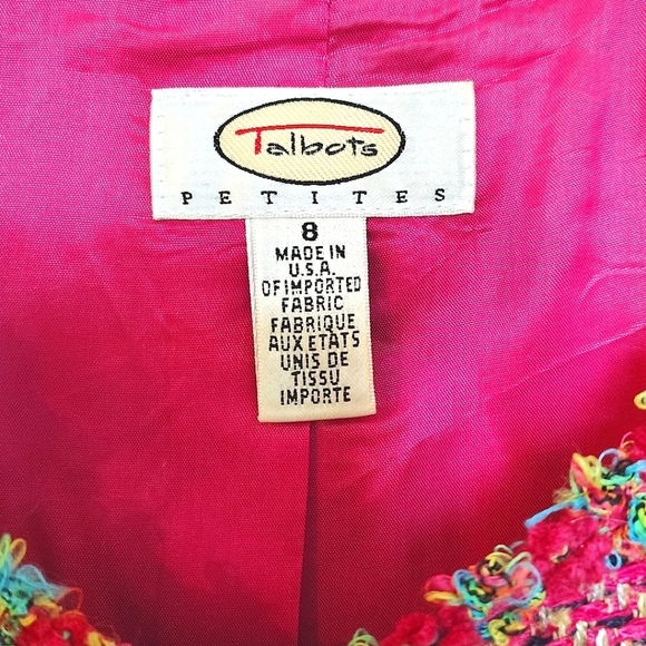 Talbots Petites Chic Pink Tweed Jacket - Picture 2 of 3